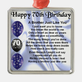 Ornement Métallique Poème Frère 70e anniversaire