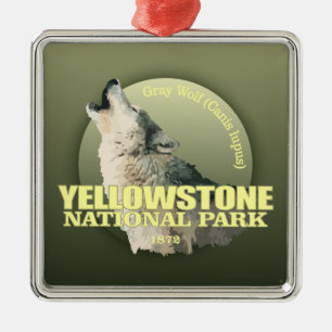 Ornement Métallique POIDS de Yellowstone NP (loup gris)