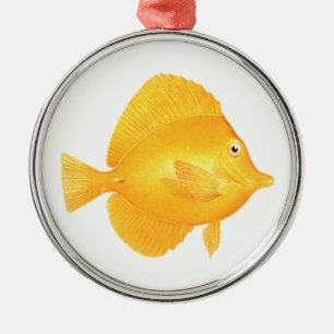 Ornement Métallique Poissons jaunes de Tang