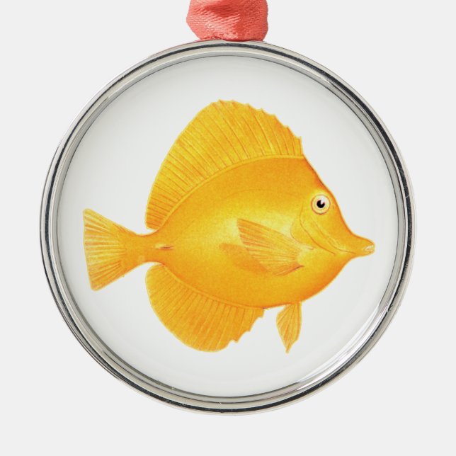 Ornement Métallique Poissons jaunes de Tang (Devant)