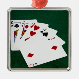 Ornement Métallique Poker Hands - Haute Carte - King