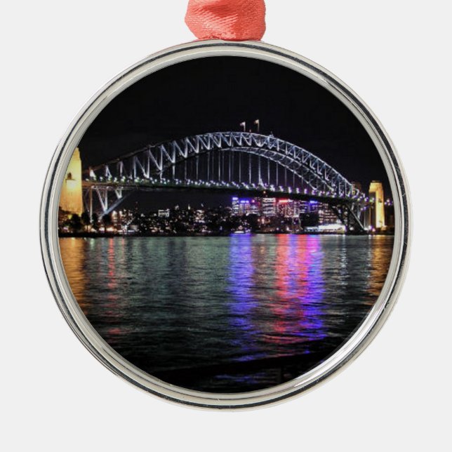 Ornement Métallique Pont du port de Sydney la nuit (Devant)