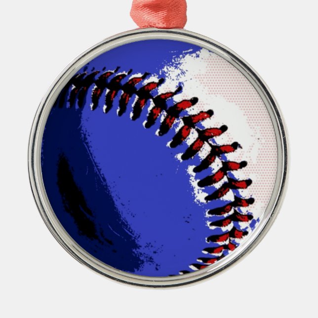 Ornement Métallique Pop Art Baseball (Devant)