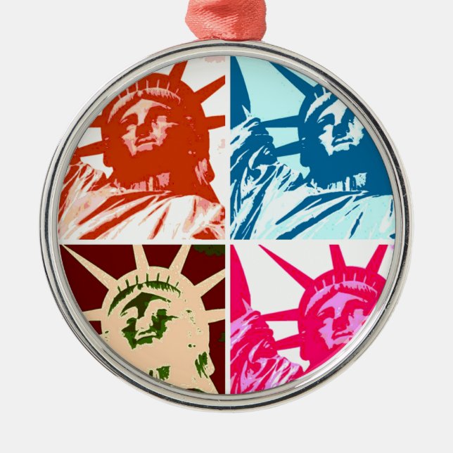 Ornement Métallique Pop Art Lady Liberty (Devant)