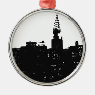 Ornement Métallique Pop Art New York Silhouette