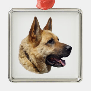 Ornement Métallique Portrait d'Alsatian German shepherd