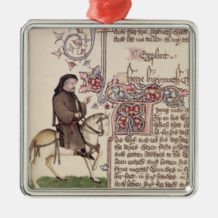 Ornement Métallique Portrait de télécopie de Geoffrey Chaucer de
