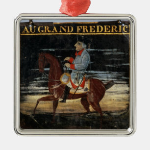 Ornement Métallique Poteau indicateur avec Frederick le grand à cheval