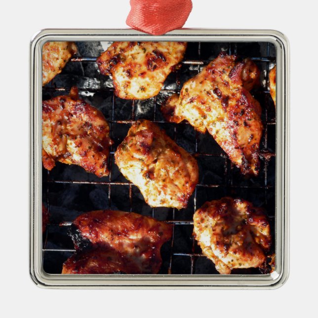 Ornement Métallique Poulet de BBQ (Devant)