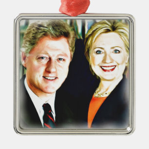 Ornement Métallique Président Bill Clinton et Président Hillary Clinto