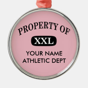 Ornement Métallique Propriété de XXL Votre nom