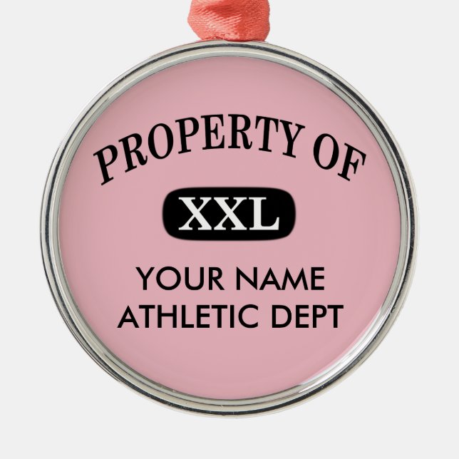 Ornement Métallique Propriété de XXL Votre nom (Devant)
