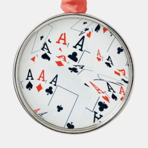 Ornement Métallique Quad Aces Poker Cartes Motif,
