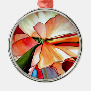 Ornement Métallique Rainbow Begonia flower watercolour original