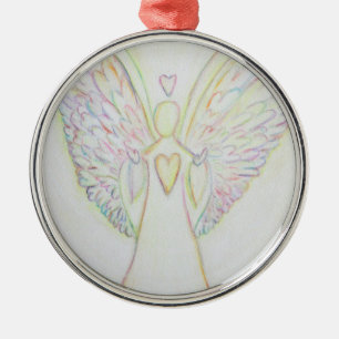 Ornement Métallique Rainbow Hearts Angel Art Ornament Pendentif