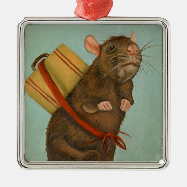 Ornement Métallique Rat de paquet (Devant)