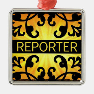Ornement Métallique Reporter Damask Christmas Orament