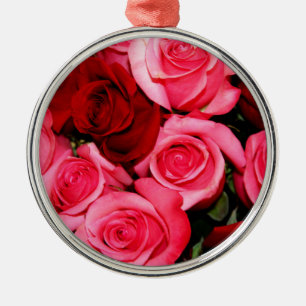 Ornement Métallique Rose, rose et rouge