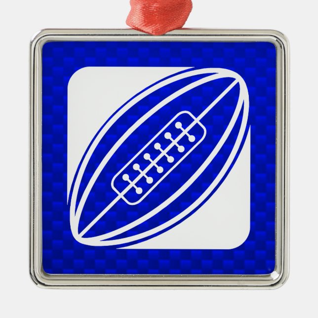 Ornement Métallique Rugby bleu (Devant)