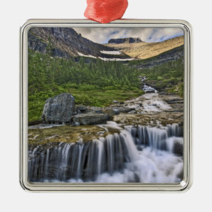 Ornement Métallique ruisseau en cascade, parc national des Glaciers,
