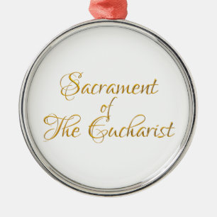 Ornement Métallique Sacrament de The Eucharist Golden 3D