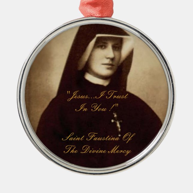 ORNEMENT MÉTALLIQUE SAINT FAUSTINA DE DIVINE MERCY (Devant)