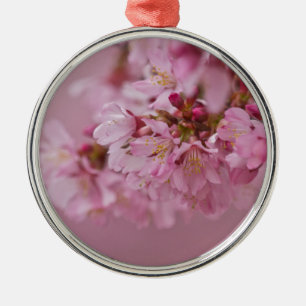Ornement Métallique Sakura Cherry Blossoms rose pâle Réflexions