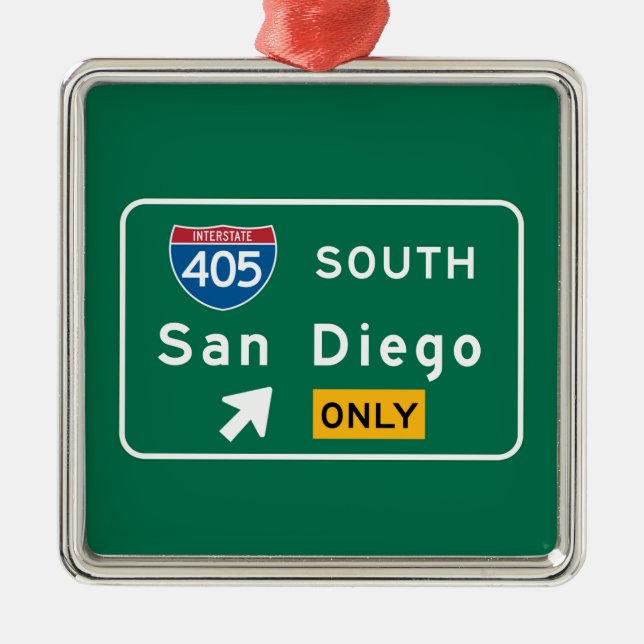 Ornement Métallique San Diego, panneau routier de CA (Devant)
