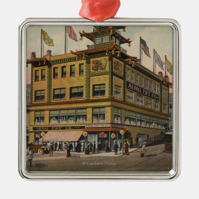 Ornement Métallique San Francisco, CAChinatown AdSing grosse Cie. (Devant)