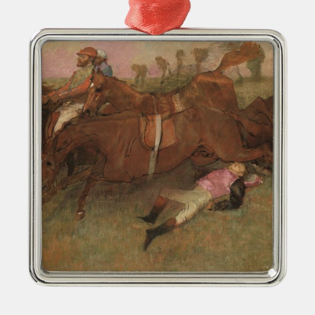 Ornement Métallique Scène d'Edgar Degas | de la course d'obstacles (Devant)