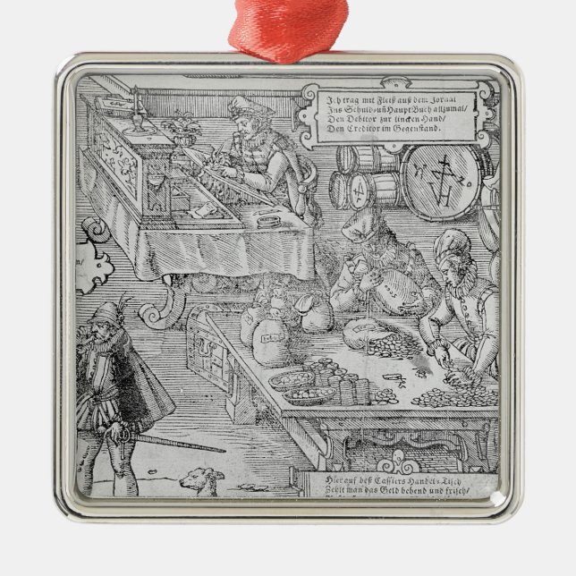 Ornement Métallique Scène d'opérations bancaires (Devant)