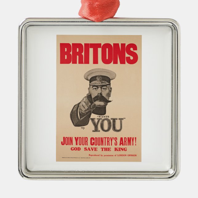 Ornement Métallique Seigneur Kitchener Wants You WWI Propaganda de (Devant)