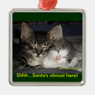Ornement Métallique Shhh… Père Noël presque ici !