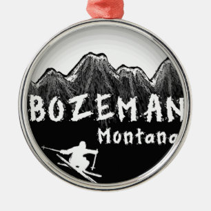 Ornement Métallique Skieur artistique de Bozeman Montana