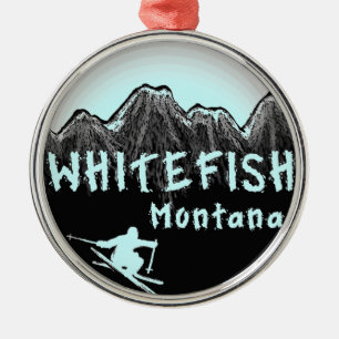 Ornement Métallique Skieur artistique du Montana de poisson à chair