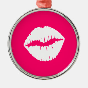 Ornement Métallique Smooch rose et blanc