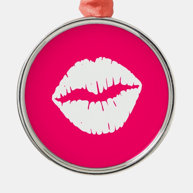 Ornement Métallique Smooch rose et blanc (Devant)