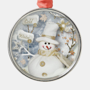 Ornement Métallique Snowman hiver froid
