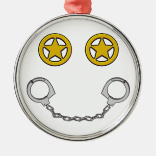 Ornement Métallique Sourire de police