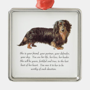 Ornement Métallique Souvenir de Dachshund - Femelle