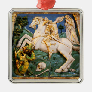 Ornement Métallique St George, dragon et princesse