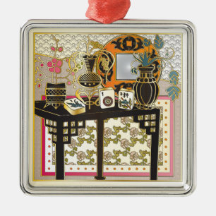 Ornement Métallique Table Mah Jongg