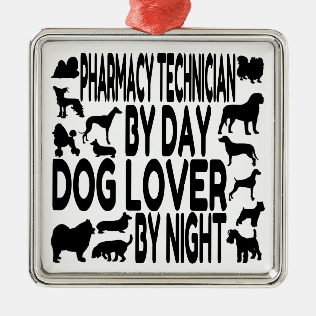 Ornement Métallique Technicien Amoureux des chiens en pharmacie (Devant)