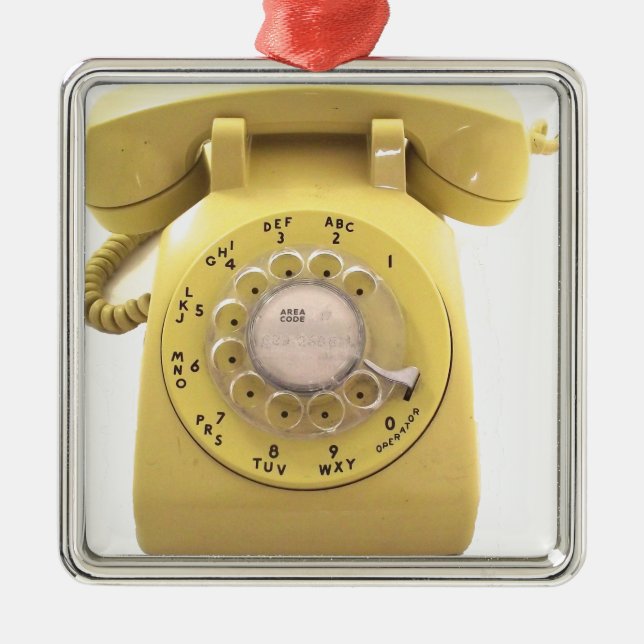Ornement Métallique Téléphone rotatoire jaune (Devant)