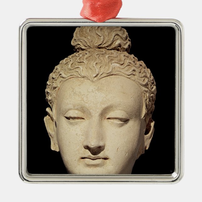 Ornement Métallique Tête d'un Bouddha, style Greco-Bouddhiste (Devant)