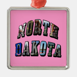 Ornement Métallique Texte de l'image du Dakota du Nord