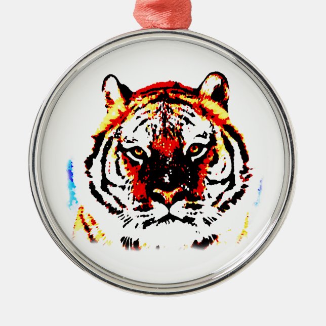 Ornement Métallique Tigre sauvage (Devant)