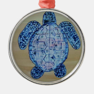 Ornement Métallique Tortue de bord de la mer