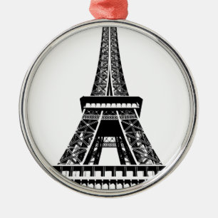 Ornement Métallique Tour Eiffel noir blanc Paris France Art