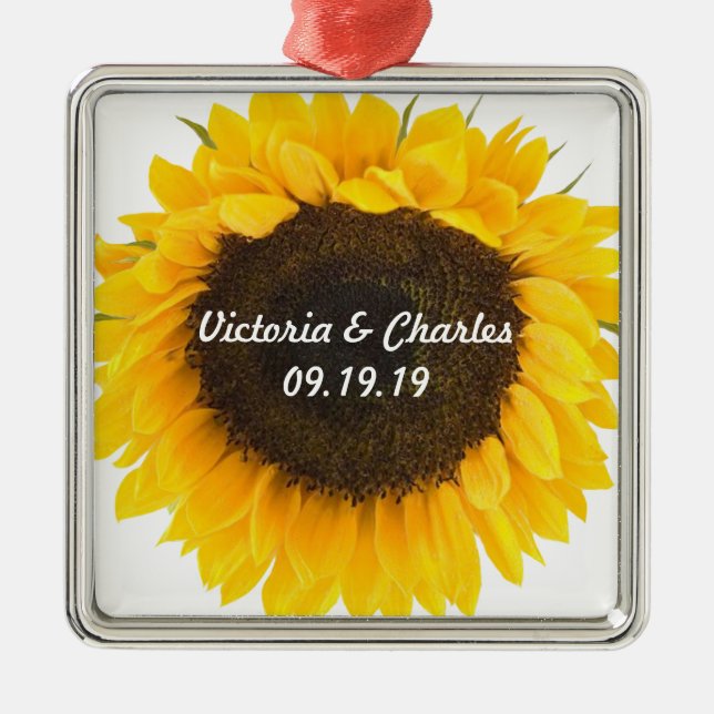 Ornement Métallique Tournesol 1er cadeau Mariage de Noël (Devant)